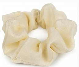 Sametové Scrunchie gumičky do vlasů - Krémové